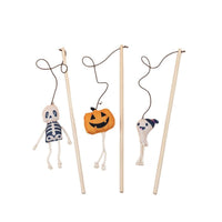 HKM-1092925 Cute Plush Pumpkin Halloween Cat Teaser Stick - 40cm, Multiple Designs Available