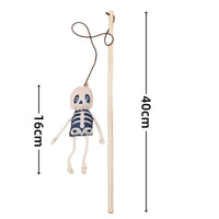 HKM-1092925 Cute Plush Pumpkin Halloween Cat Teaser Stick - 40cm, Multiple Designs Available