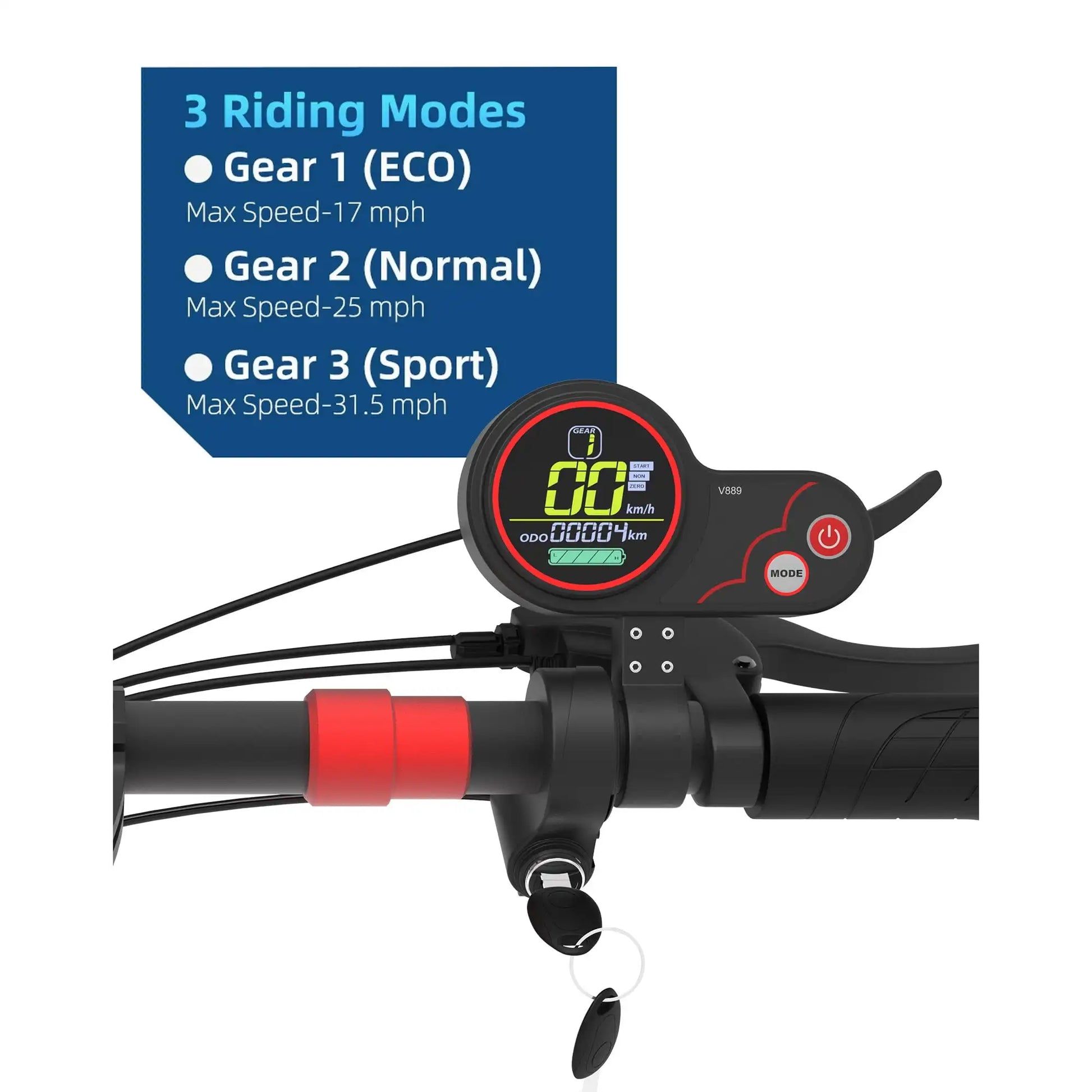 HKM-109331 1200W Electric Scooter for Adults | 55KM/H | 10-Inch Pneumatic Tires | Foldable | 60KM Range