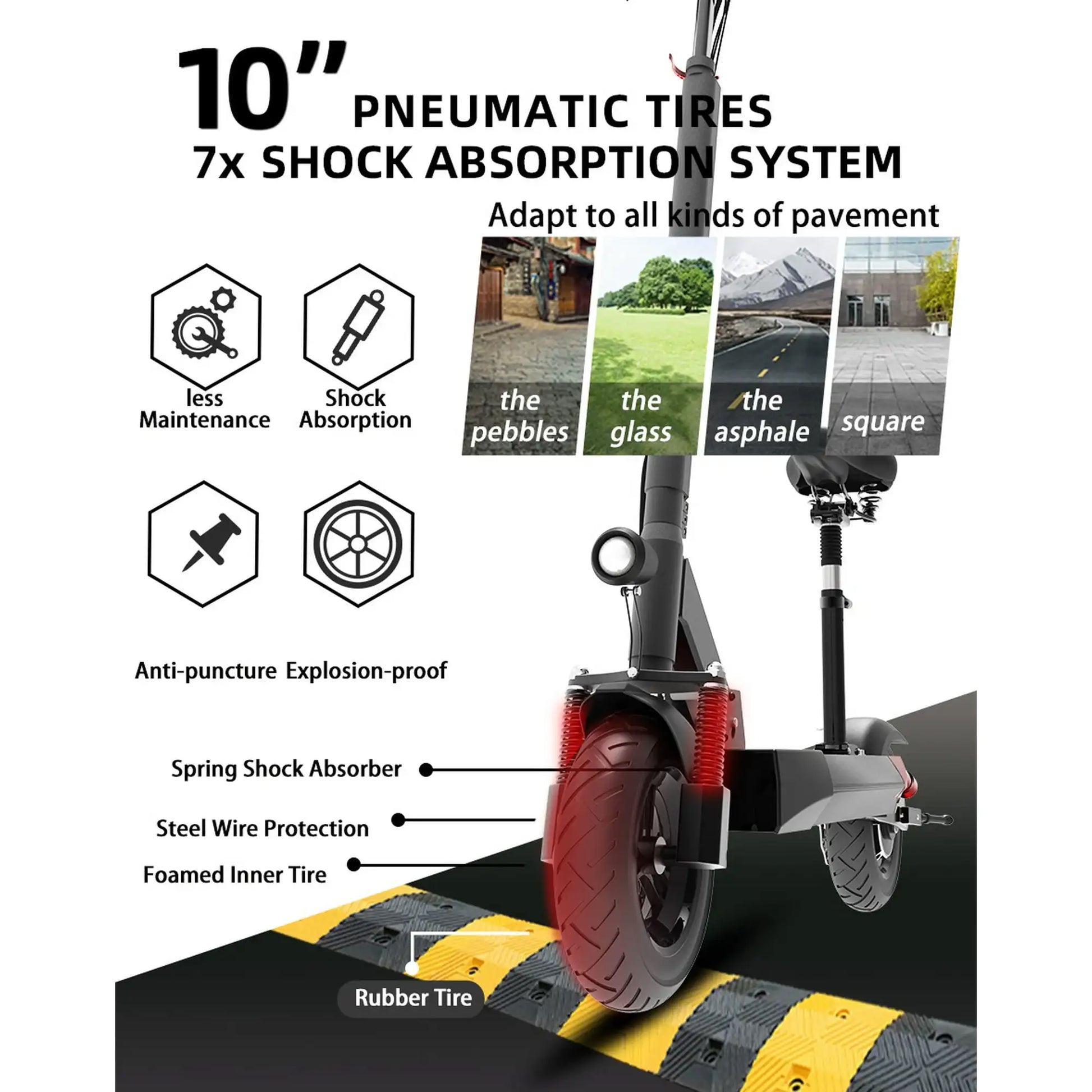 HKM-109331 1200W Electric Scooter for Adults | 55KM/H | 10-Inch Pneumatic Tires | Foldable | 60KM Range