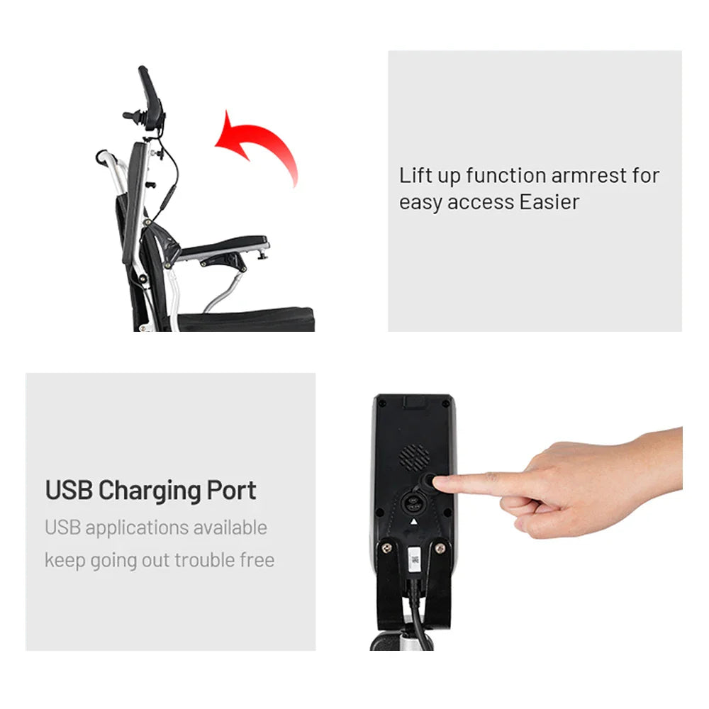 HKM-109331 Portable Lightweight Joystick Controller for Wheelchair - 20km Driving Range, 6km/h Speed, 120kg Max Load