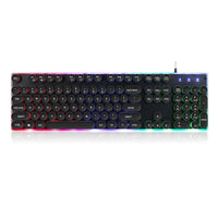 HKM-109523 Luminous Backlit Mechanical Gaming Keyboard with 104 Keys - USB Wired Connection