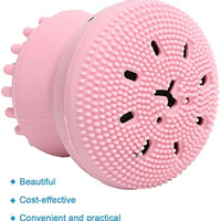 HKM-1095357 Foaming Pet Bath Brush with Shampoo Dispenser - Soft Rubber Shower Scrubber for Dogs and Cats, Portable and Easy to Clean