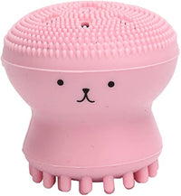 HKM-1095357 Foaming Pet Bath Brush with Shampoo Dispenser - Soft Rubber Shower Scrubber for Dogs and Cats, Portable and Easy to Clean