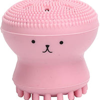 HKM-1095357 Foaming Pet Bath Brush with Shampoo Dispenser - Soft Rubber Shower Scrubber for Dogs and Cats, Portable and Easy to Clean