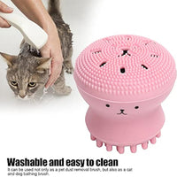 HKM-1095357 Foaming Pet Bath Brush with Shampoo Dispenser - Soft Rubber Shower Scrubber for Dogs and Cats, Portable and Easy to Clean