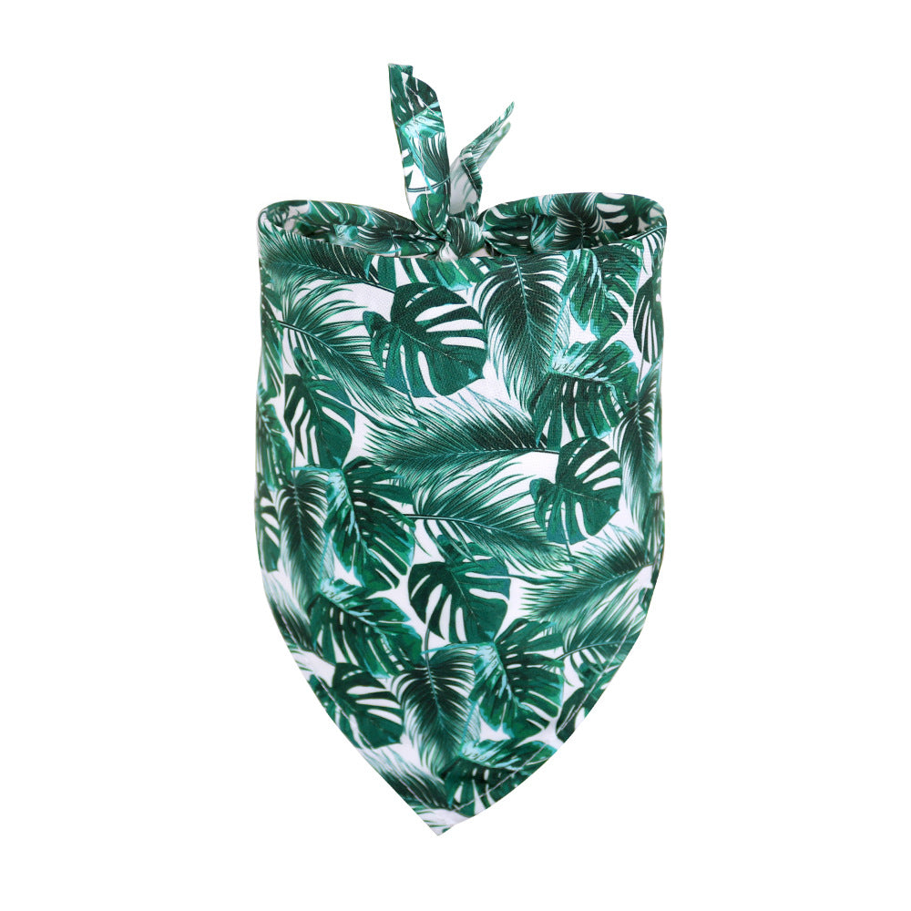 HKM-1096253 Tropical Wind Floral Pet Drool Towel for Dogs - Available in Small and Medium Sizes