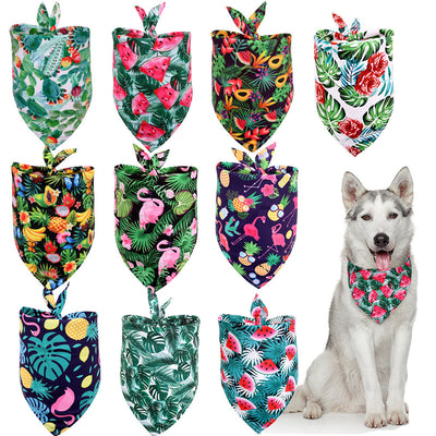 HKM-1096253 Tropical Wind Floral Pet Drool Towel for Dogs - Available in Small and Medium Sizes