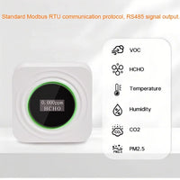 HKM-109651 6-in-1 Air Quality Monitor and Detector for HCHO, VOC, CO2, PM2.5 with LCD Display