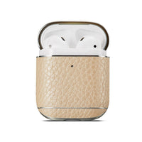 HKM-109651 Leather Lychee Pattern Case for AirPods 1/2 with Electroplating Finish