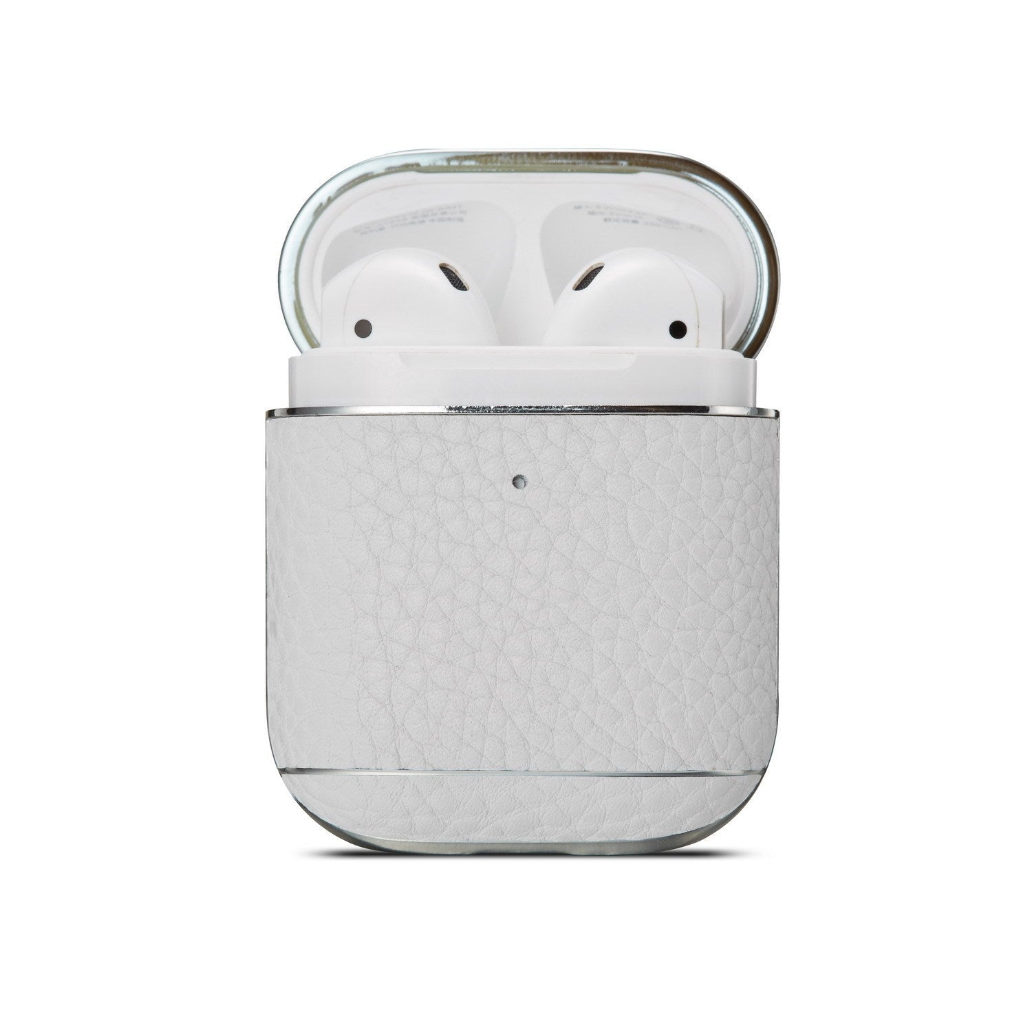 HKM-109651 Leather Lychee Pattern Case for AirPods 1/2 with Electroplating Finish
