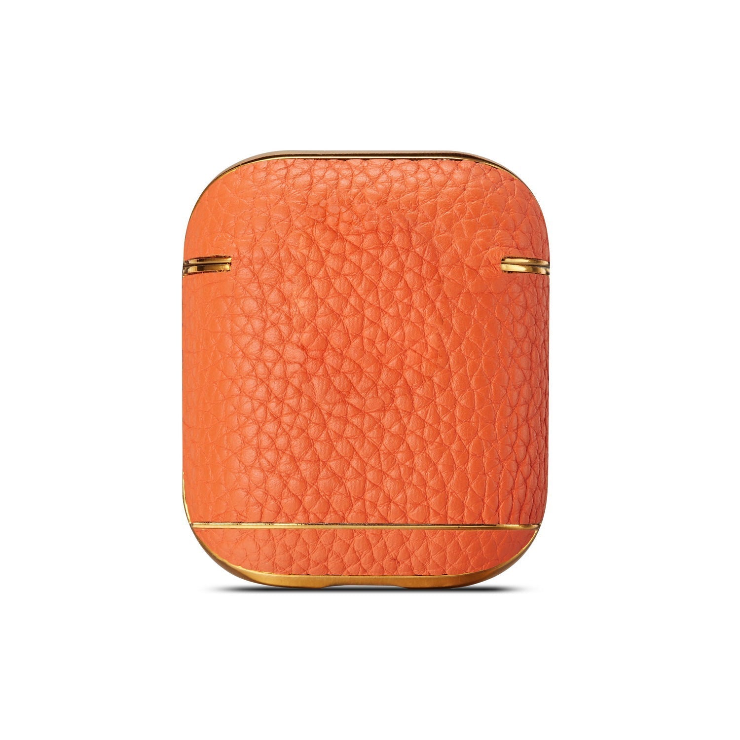 HKM-109651 Leather Lychee Pattern Case for AirPods 1/2 with Electroplating Finish