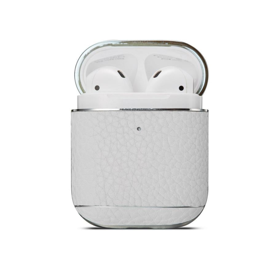 HKM-109651 Leather Lychee Pattern Case for AirPods 1/2 with Electroplating Finish