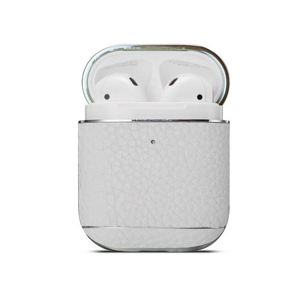 HKM-109651 Leather Lychee Pattern Case for AirPods 1/2 with Electroplating Finish