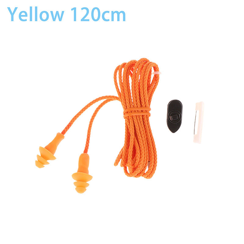 HKM-109779 Wired Soundproof Earbuds with Multiple Length Options in Blue and Yellow