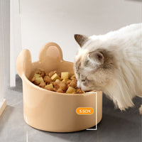 HKM-1098045 Cute Ceramic Pet Bowl for Cats and Dogs ¨C Slant Design for Food and Water, Available in Two Sizes
