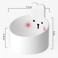 HKM-1098045 Cute Ceramic Pet Bowl for Cats and Dogs ¨C Slant Design for Food and Water, Available in Two Sizes