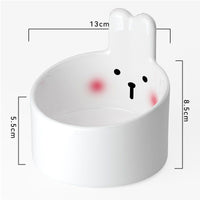 HKM-1098045 Cute Ceramic Pet Bowl for Cats and Dogs ¨C Slant Design for Food and Water, Available in Two Sizes