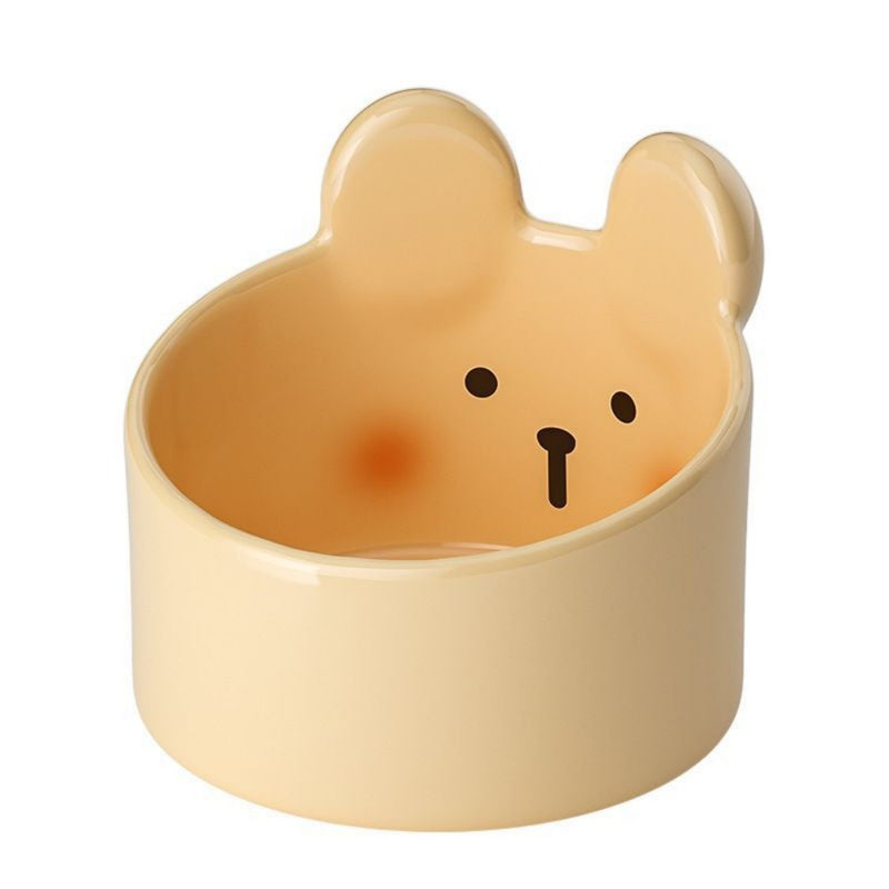 HKM-1098045 Cute Ceramic Pet Bowl for Cats and Dogs ¨C Slant Design for Food and Water, Available in Two Sizes