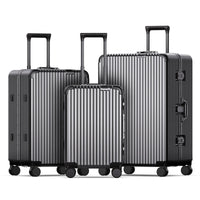 HKM-109843 3-Piece Aluminium Frame Travel Suitcase Set with Polycarbonate Trolley Case