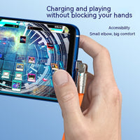 HKM-109843 Rotating Elbow Fast Charge USB Cable for Mobile Gaming - 1.5m Length, Multiple Interfaces