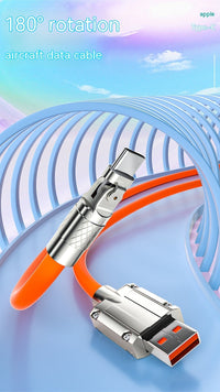HKM-109843 Rotating Elbow Fast Charge USB Cable for Mobile Gaming - 1.5m Length, Multiple Interfaces