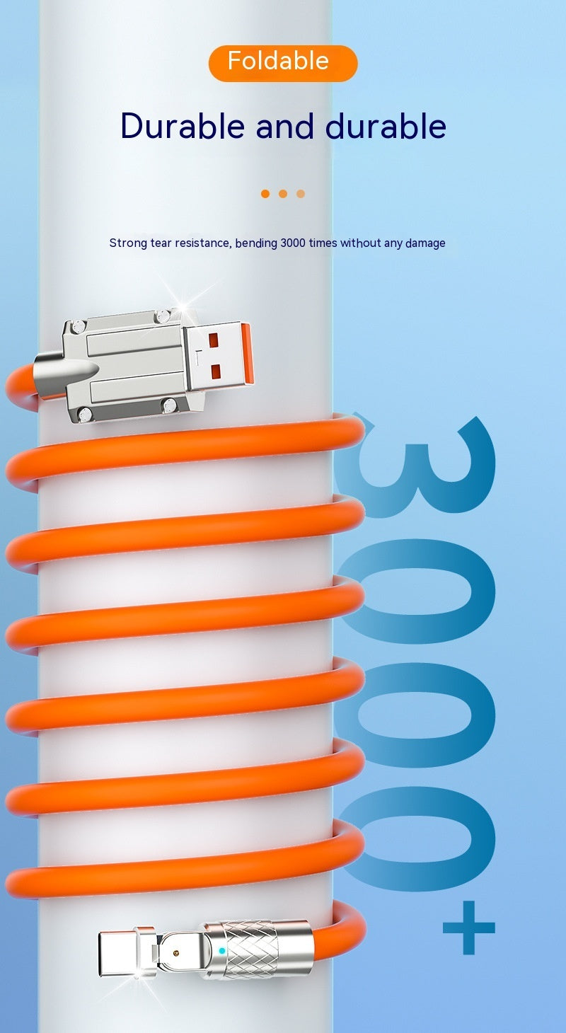 HKM-109843 Rotating Elbow Fast Charge USB Cable for Mobile Gaming - 1.5m Length, Multiple Interfaces