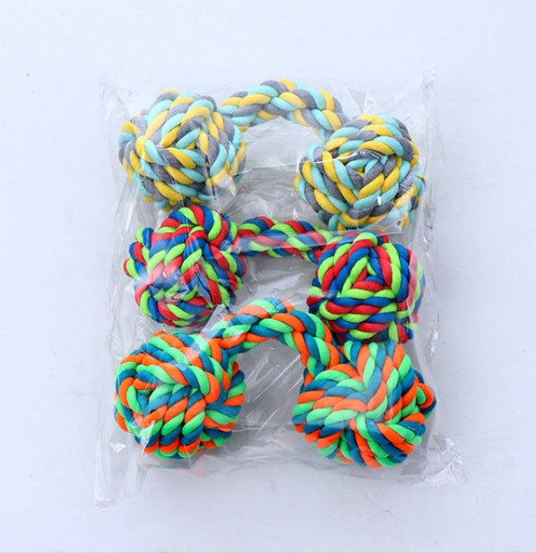 HKM-1098685 Colorful Cotton Rope Dog Toy for Chewing and Playtime
