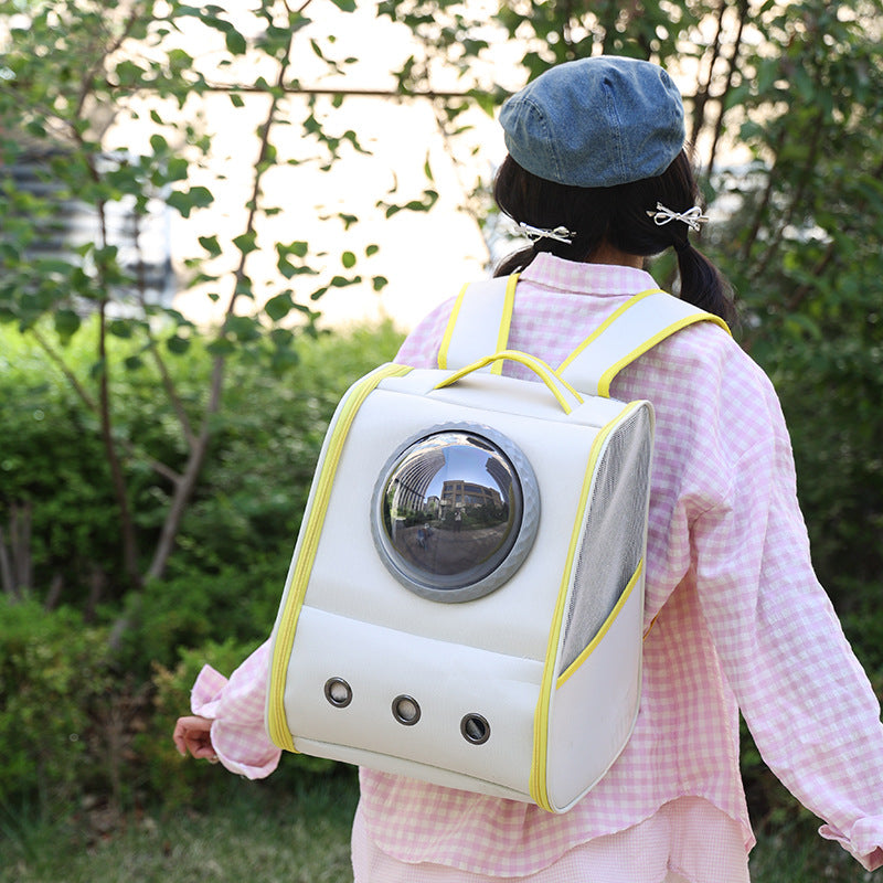 HKM-1100093 Breathable Large Capacity Pet Backpack for Travel - Solid Color Options Available