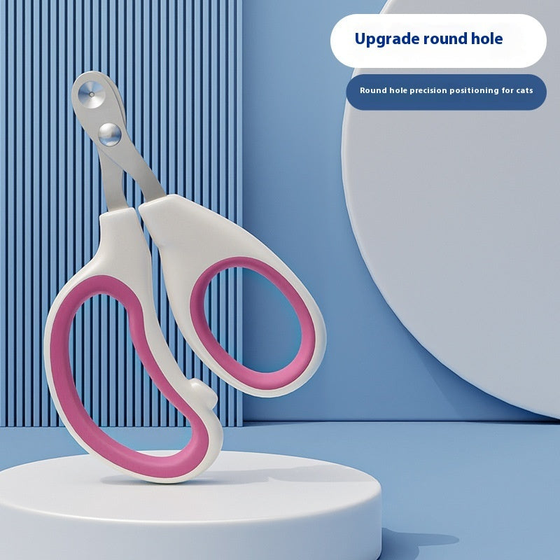 HKM-1101629 Fashionable Pet Nail Clippers for Cats - Durable Plastic and Stainless Steel, Available in Four Colors