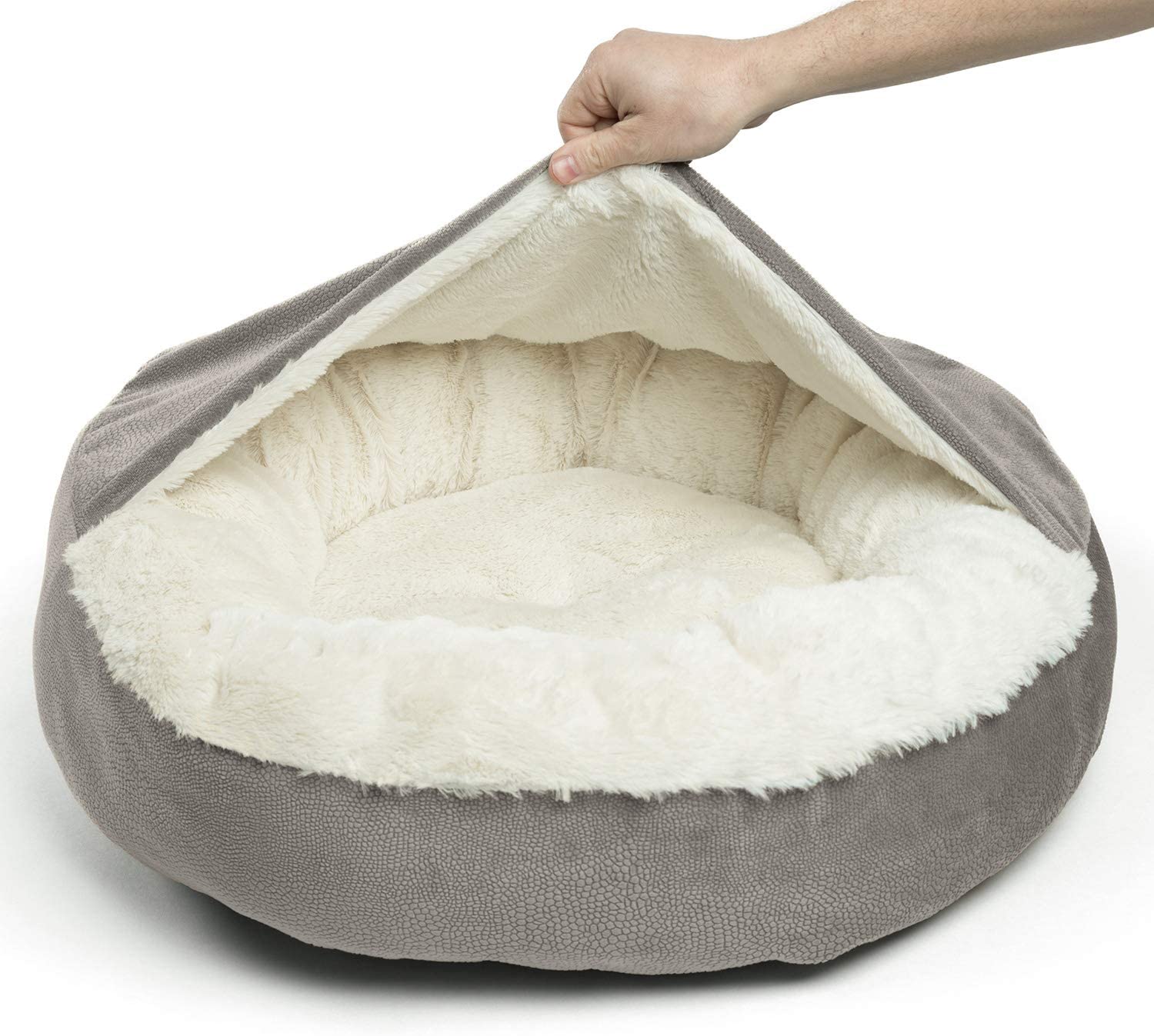 HKM-1101885 Classic Suede and Plush Pet Cover Quilt for Deep Sleep Bed - 60x60x18cm