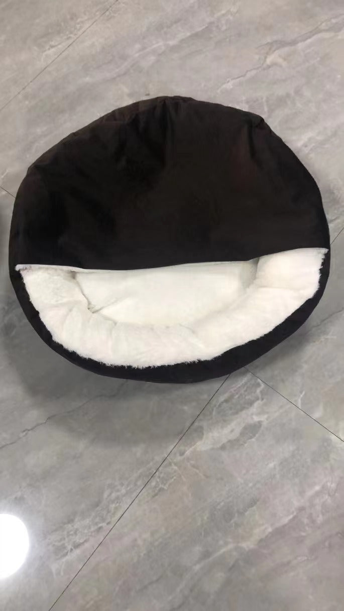HKM-1101885 Classic Suede and Plush Pet Cover Quilt for Deep Sleep Bed - 60x60x18cm