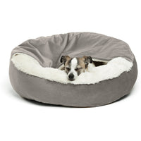 HKM-1101885 Classic Suede and Plush Pet Cover Quilt for Deep Sleep Bed - 60x60x18cm