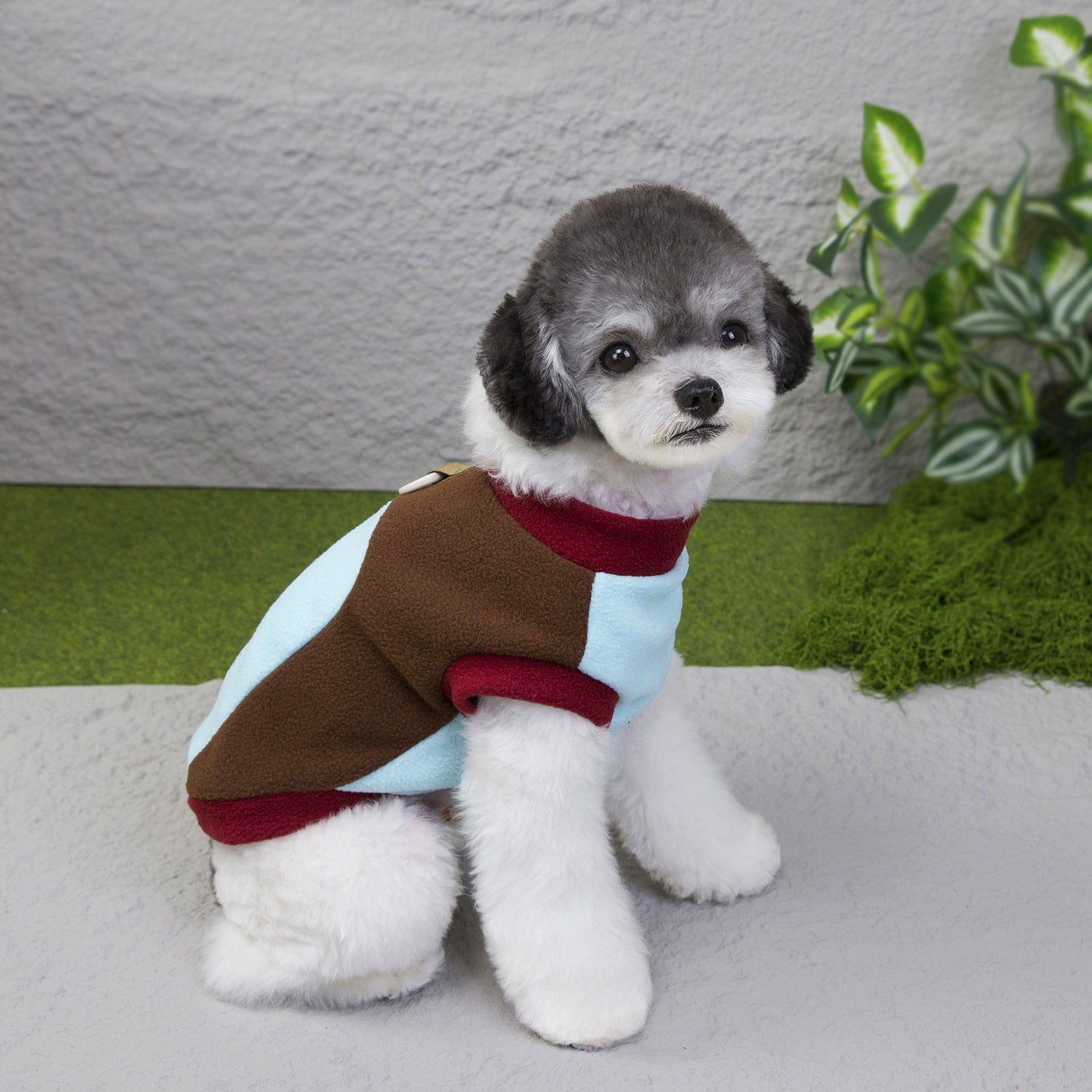 HKM-1102397 Cozy Unisex Dog Apparel for Fall and Winter in Brown, Beige, and Orange