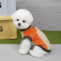 HKM-1102397 Cozy Unisex Dog Apparel for Fall and Winter in Brown, Beige, and Orange