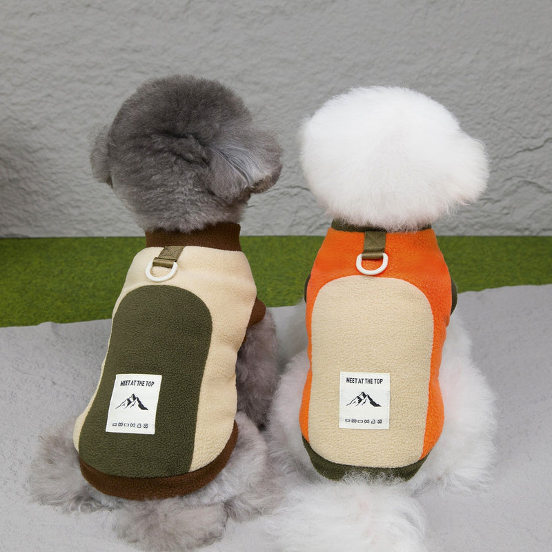 HKM-1102397 Cozy Unisex Dog Apparel for Fall and Winter in Brown, Beige, and Orange
