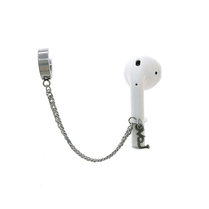 HKM-110355 Universal Anti-Lost Earphone Clips for AirPods - Non-Pierced Titanium Steel Earrings, Geometric Design