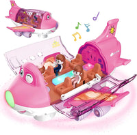 HKM-110419 Die-Cast Electric Toy Plane with LED Flashing Lights and Sounds for Kids, 360-Degree Rotating Aircraft, Unisex Ages 2-13