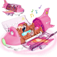 HKM-110419 Die-Cast Electric Toy Plane with LED Flashing Lights and Sounds for Kids, 360-Degree Rotating Aircraft, Unisex Ages 2-13
