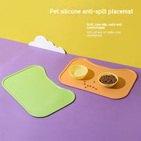 HKM-110419 Pet Silicone Placemats for Dogs and Cats - Waterproof and Easy to Clean, Available in Green, Pink, Yellow
