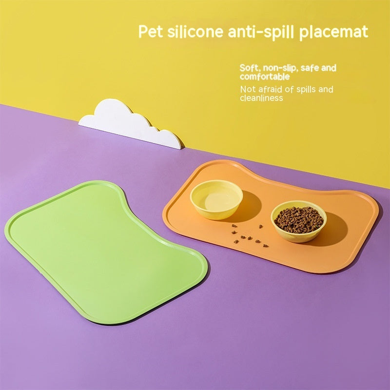 HKM-110419 Pet Silicone Placemats for Dogs and Cats - Waterproof and Easy to Clean, Available in Green, Pink, Yellow