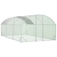 HKM-1105213 Large Metal Chicken Run with Waterproof UV Cover, Dome Shaped Walk-in Coop for Outdoor Use, 9.84' x 19.68' x 6.56'