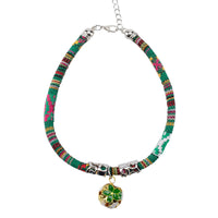 HKM-1105853 Ethnic Style Adjustable Bell Collar for Cats, Dogs, and Rabbits in Blue, Red, Green, and Rose Red