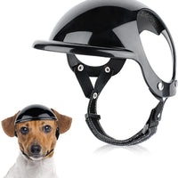 HKM-1105981 Dog Motorcycle Helmet with Stickers and Bamboo Dragonfly Decoration - Durable ABS+PC Material, Black