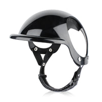 HKM-1105981 Dog Motorcycle Helmet with Stickers and Bamboo Dragonfly Decoration - Durable ABS+PC Material, Black