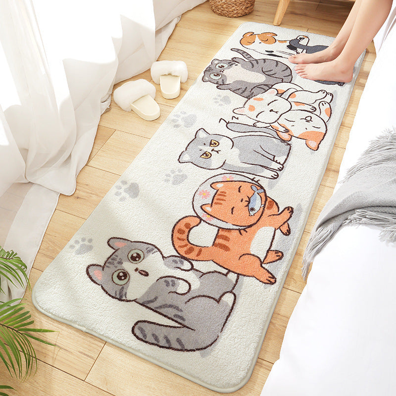 HKM-110611 Cartoon-Themed Wool Bedside Mat for Cozy Home Decor