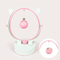 HKM-1107389 Perpetual Rocking Cat Toy with Hair Ball and Electric Magnetic Movement - Available in Blue, Pink, Green