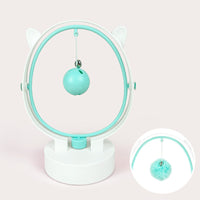 HKM-1107389 Perpetual Rocking Cat Toy with Hair Ball and Electric Magnetic Movement - Available in Blue, Pink, Green