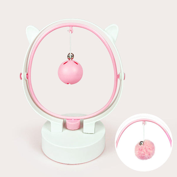 HKM-1107389 Perpetual Rocking Cat Toy with Hair Ball and Electric Magnetic Movement - Available in Blue, Pink, Green