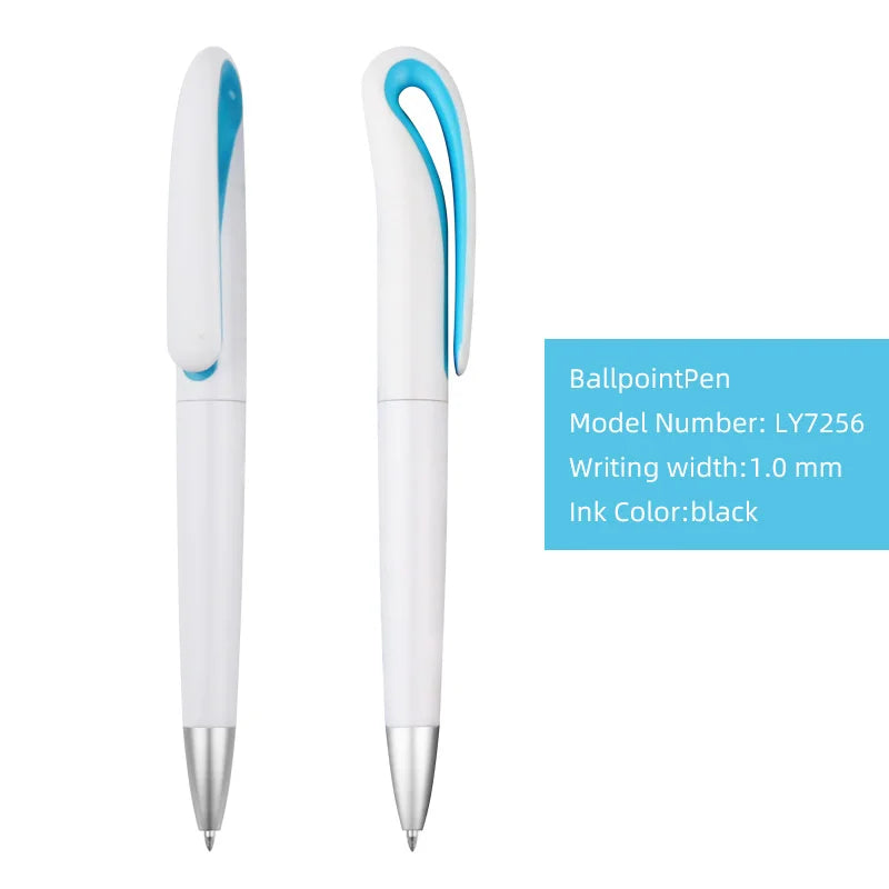 HKM-110739 Custom Plastic Ballpoint Pen with Logo, Twist Action, 1.0mm Black Ink, Lightweight Design